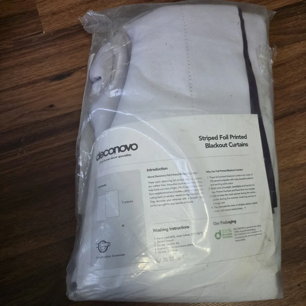 Deconovo Silver Foil Printed Thermal Insulated Blackout Curtain 52